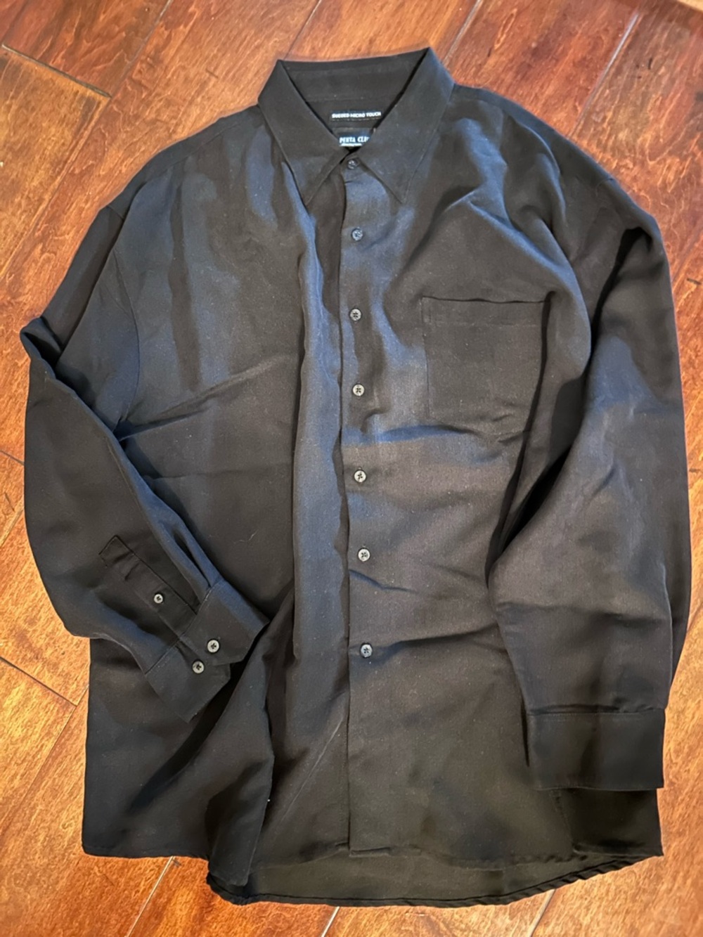 Black button down sueded micro touch shirt (XXL) - New!